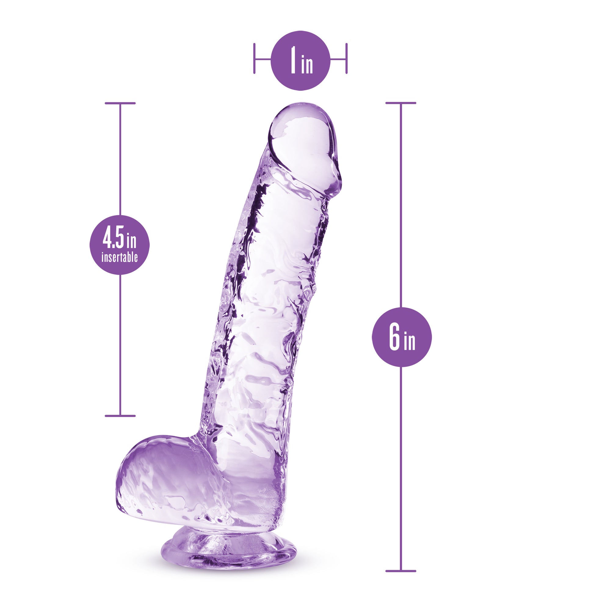 Naturally Yours - 6 Inch Crystalline Dildo -  Amethyst