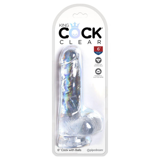 King Cock Clear 6 Inch Cock With Balls