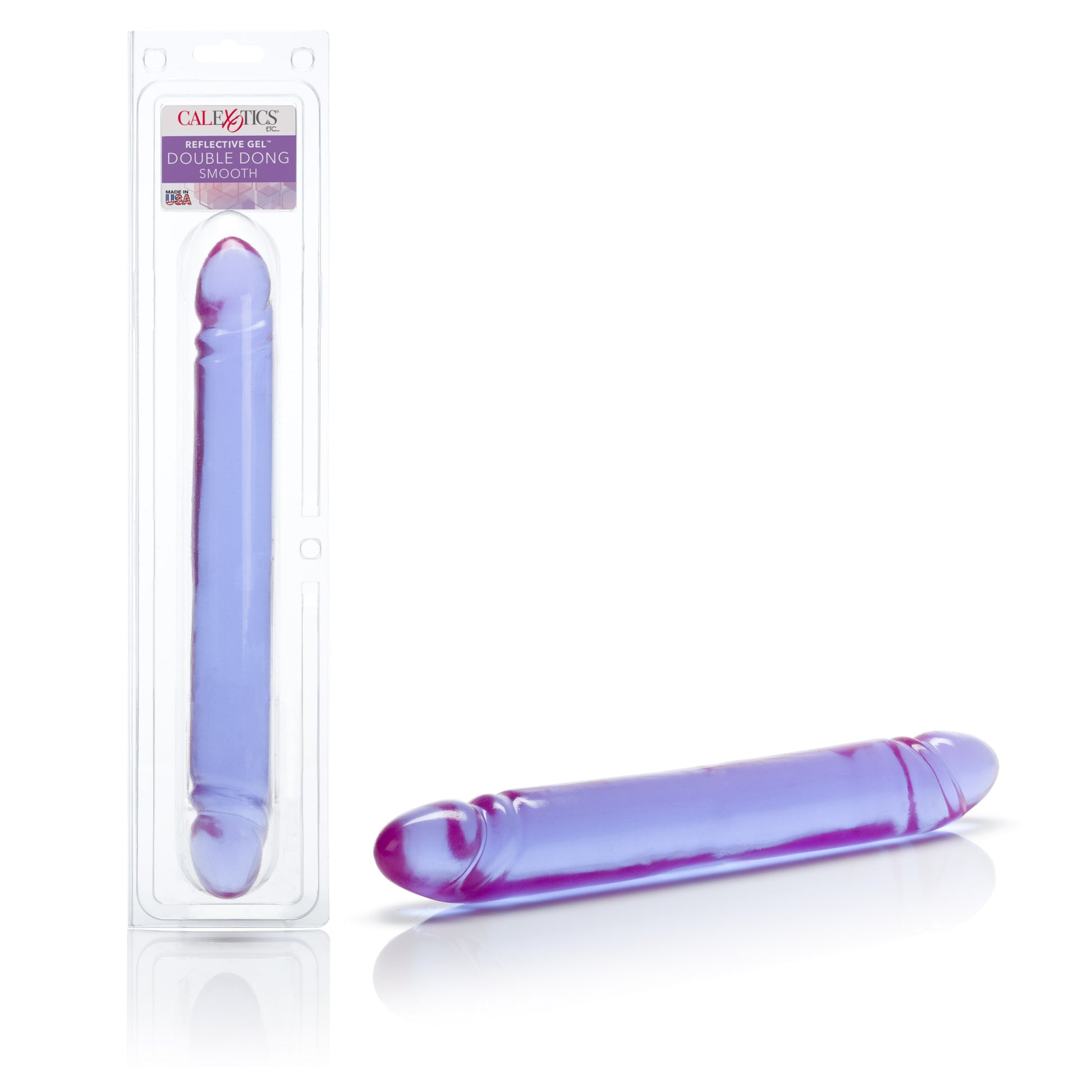 Reflective Gel Smooth Double Dong - Purple