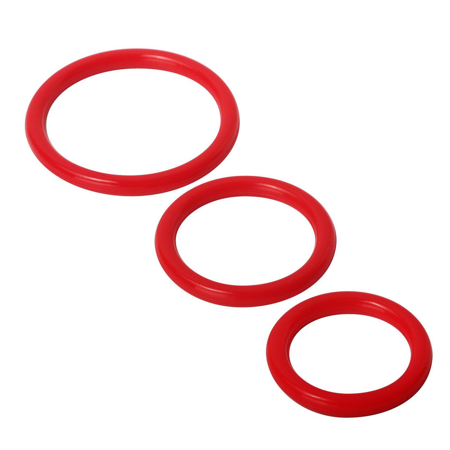Trinity Silicone Cock Rings - Red