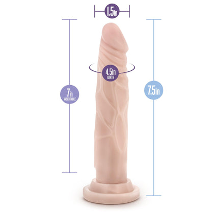 Dr. Skin Silicone - Dr. Carter - 7 Inch Dong With Suction Cup - Vanilla