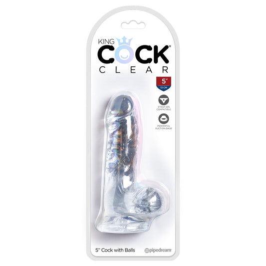King Cock Clear 5 Inch Cock With Balls