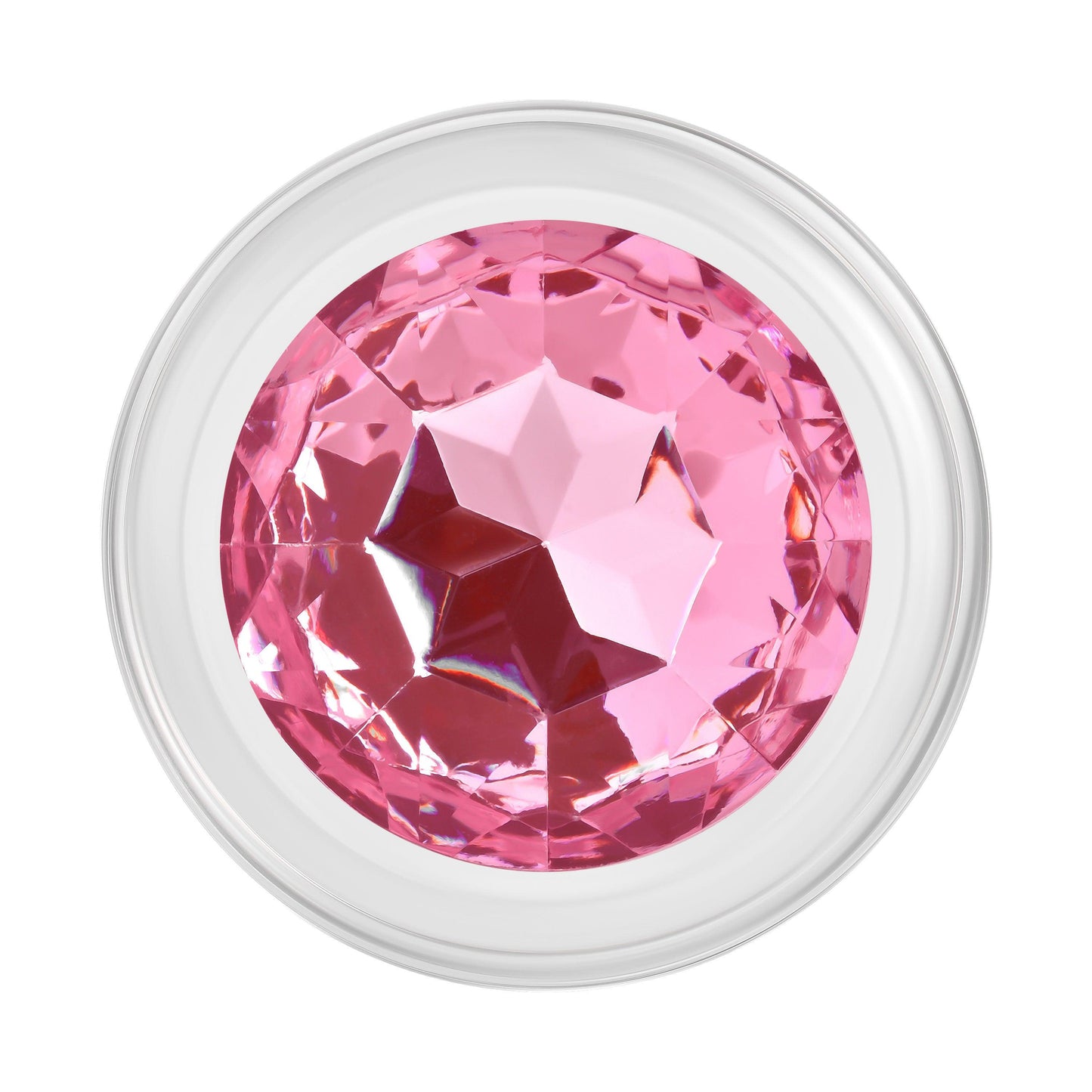 Pink Gem Glass Plug - Medium - Pink
