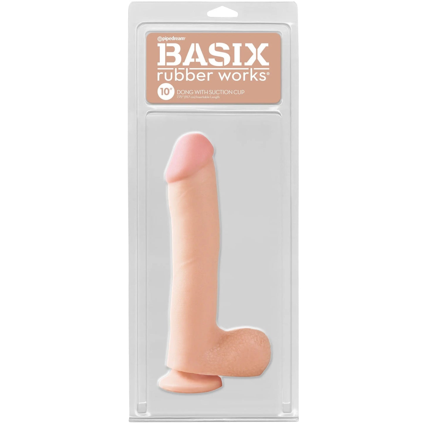 Basix Rubber Works - 10 Inch Dong With Suction Cup - Flesh