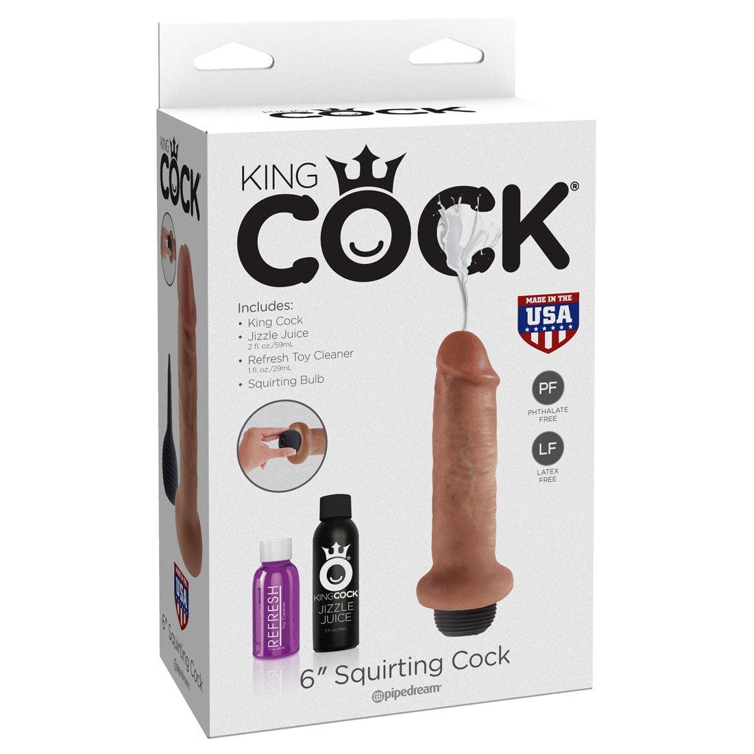 King Cock 6 Inch Squirting Cock - Tan