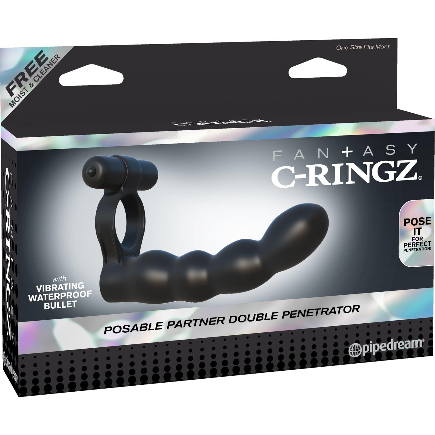 Fantasy C-Ringz Posable Partner Double Penetrator - Black