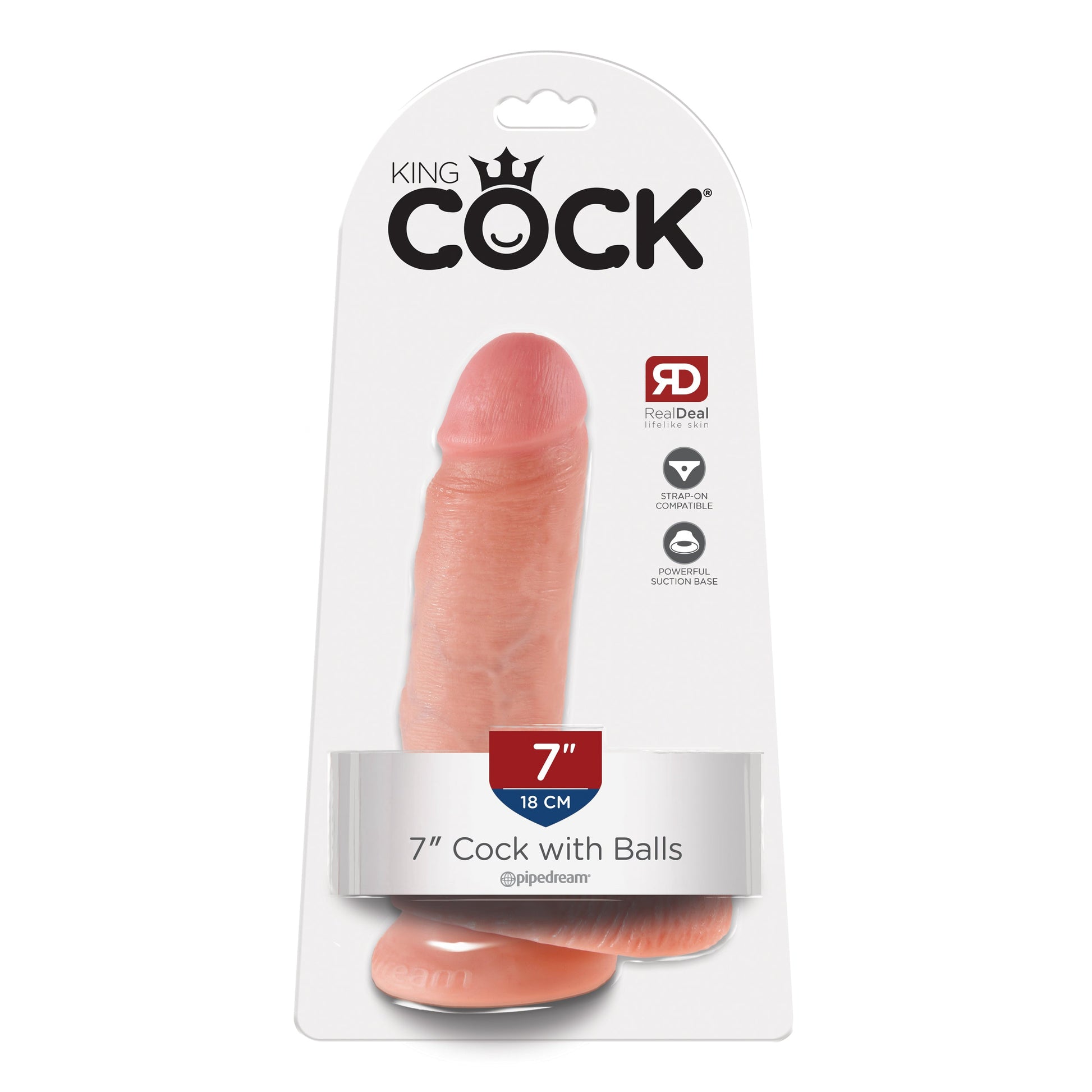 King Cock 7-Inch Cock With Balls - Flesh
