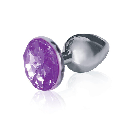 The 9's the Silver Starter Bejeweled Stainless Steel Plug - Violet