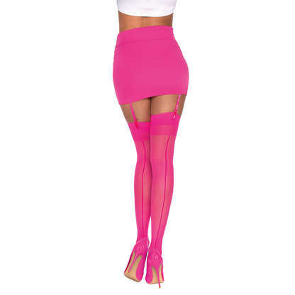 Sheer Thigh Highs - One Size - Hot Pink