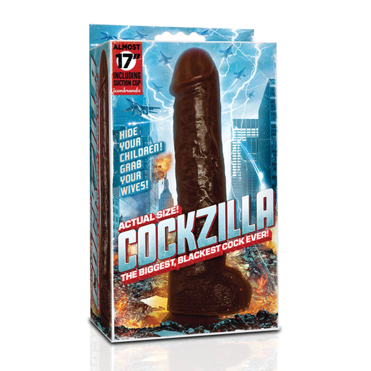 Cockzilla - Massive Nearly 17 Inch Realistic Black Colossal Cock