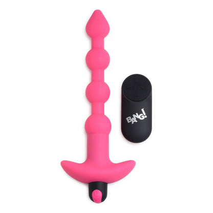 Bang - Vibrating Silicone Anal Beads and Remote Control - Pink
