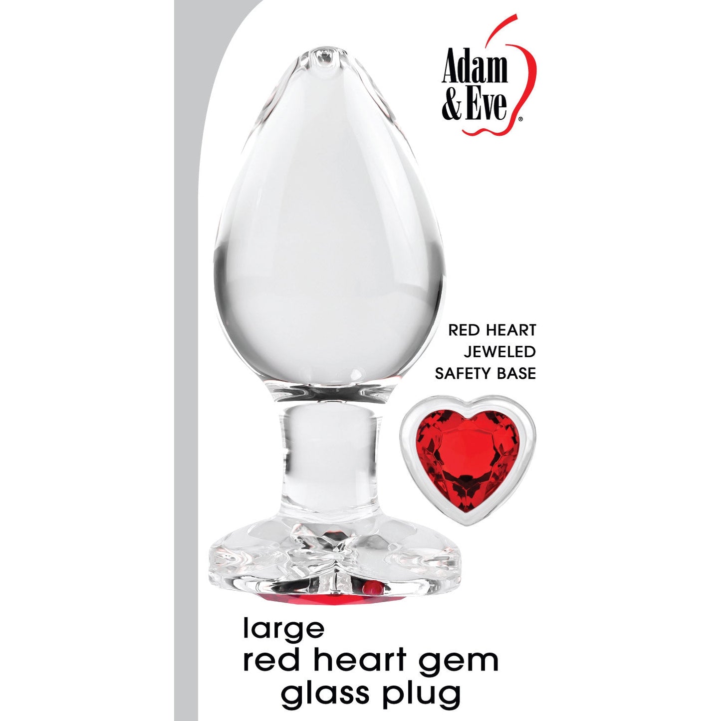 Red Heart Gem Glass Plug - Large