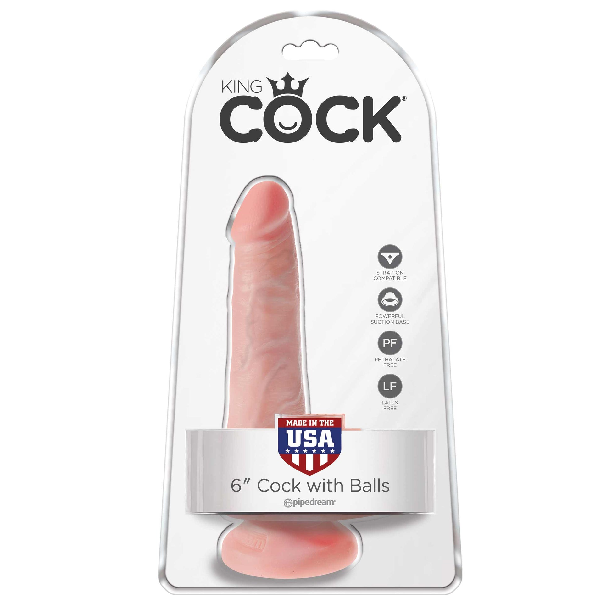 King Cock 6 Inch Cock With Balls - Light