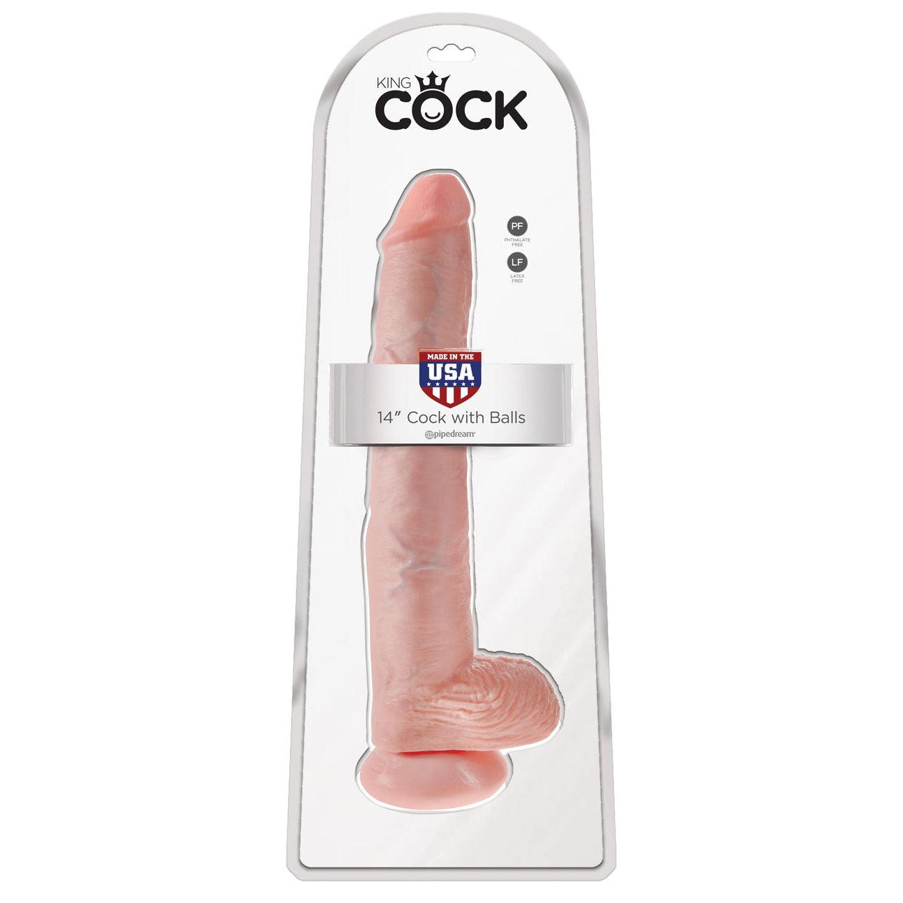 King Cock 14 Inch Cock With Balls - Light