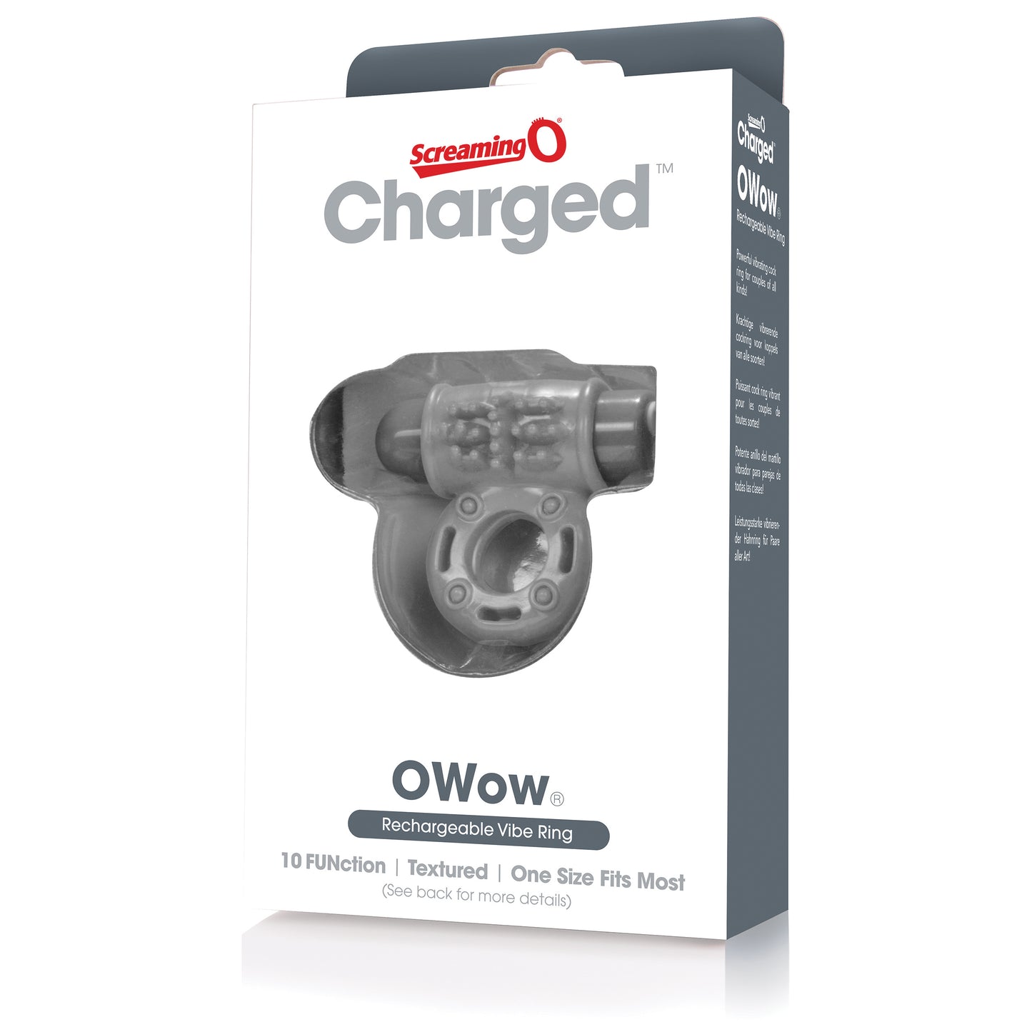 Charged Owow Rechargeable Vibe Ring - Grey