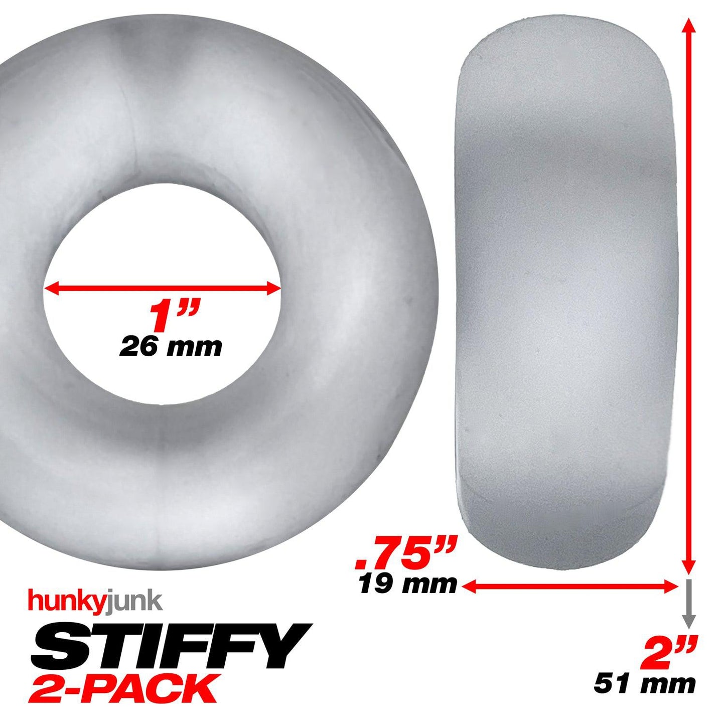 Stiffy 2-Pack Bulge-Rings - Clear Ice