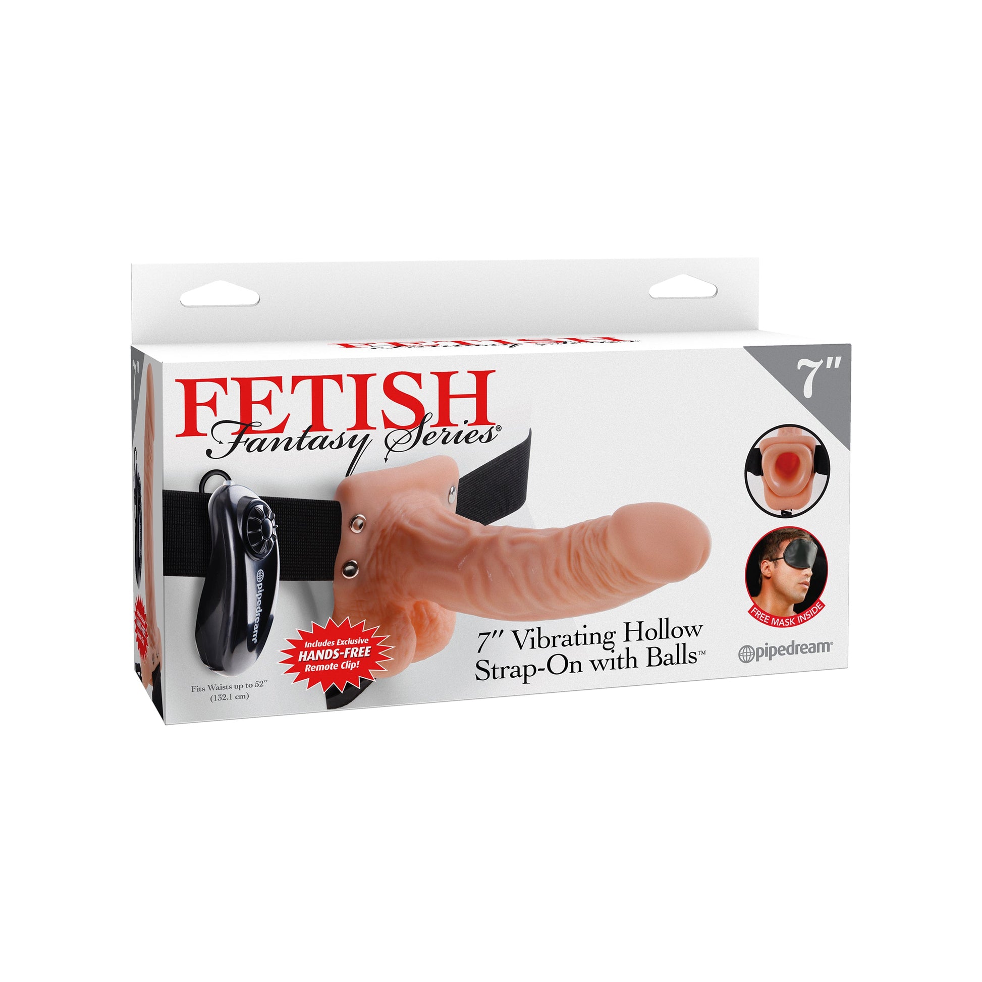 Fetish Fantasy Series 7-Inch Vibrating Hollow Strap-on With Balls - Flesh