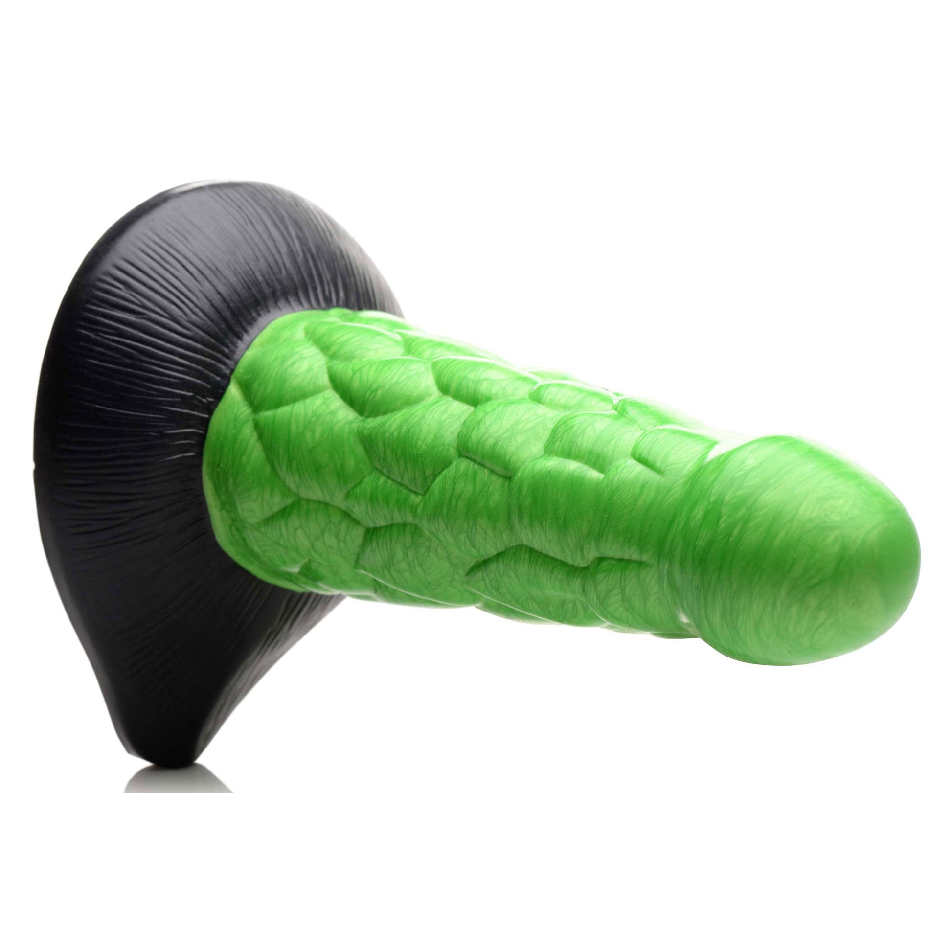 Radioactive Reptile Thick Scaly Silicone Dildo -  Green