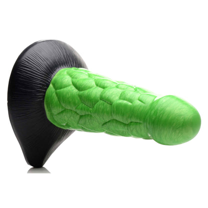 Radioactive Reptile Thick Scaly Silicone Dildo -  Green