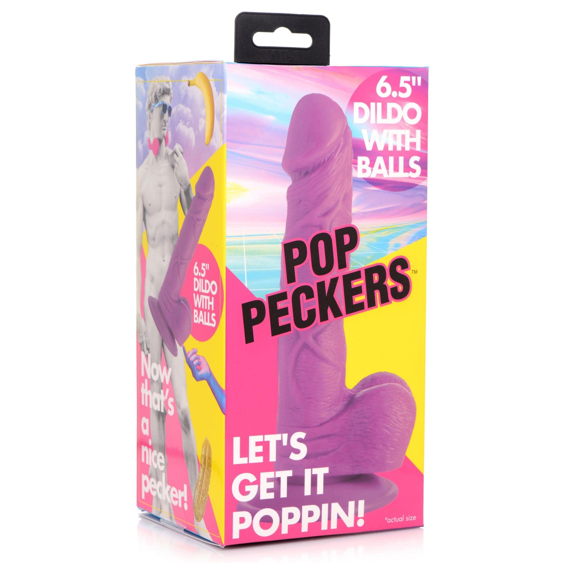 Pop Pecker 6.5 Inch Dildo With Balls - Purple