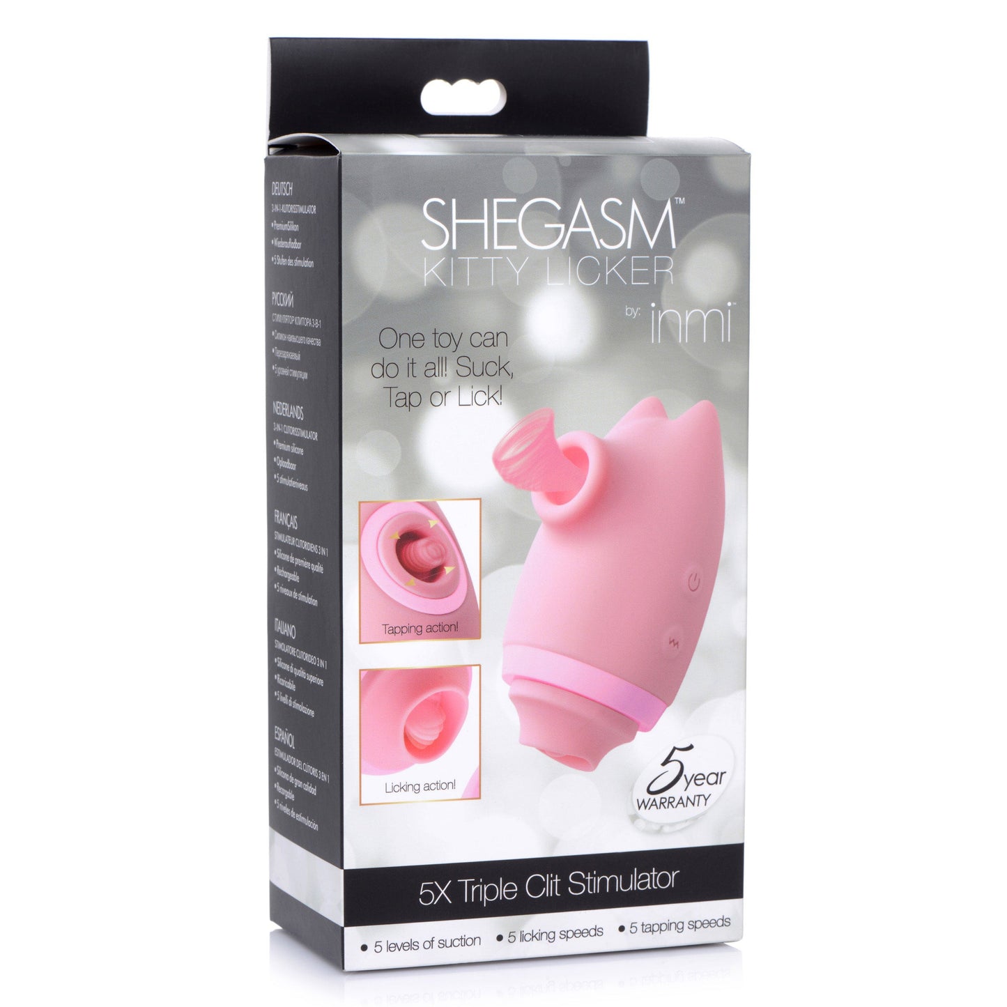 Shegasm Kitty Licker 5x Triple Clit Stimulator - Pink