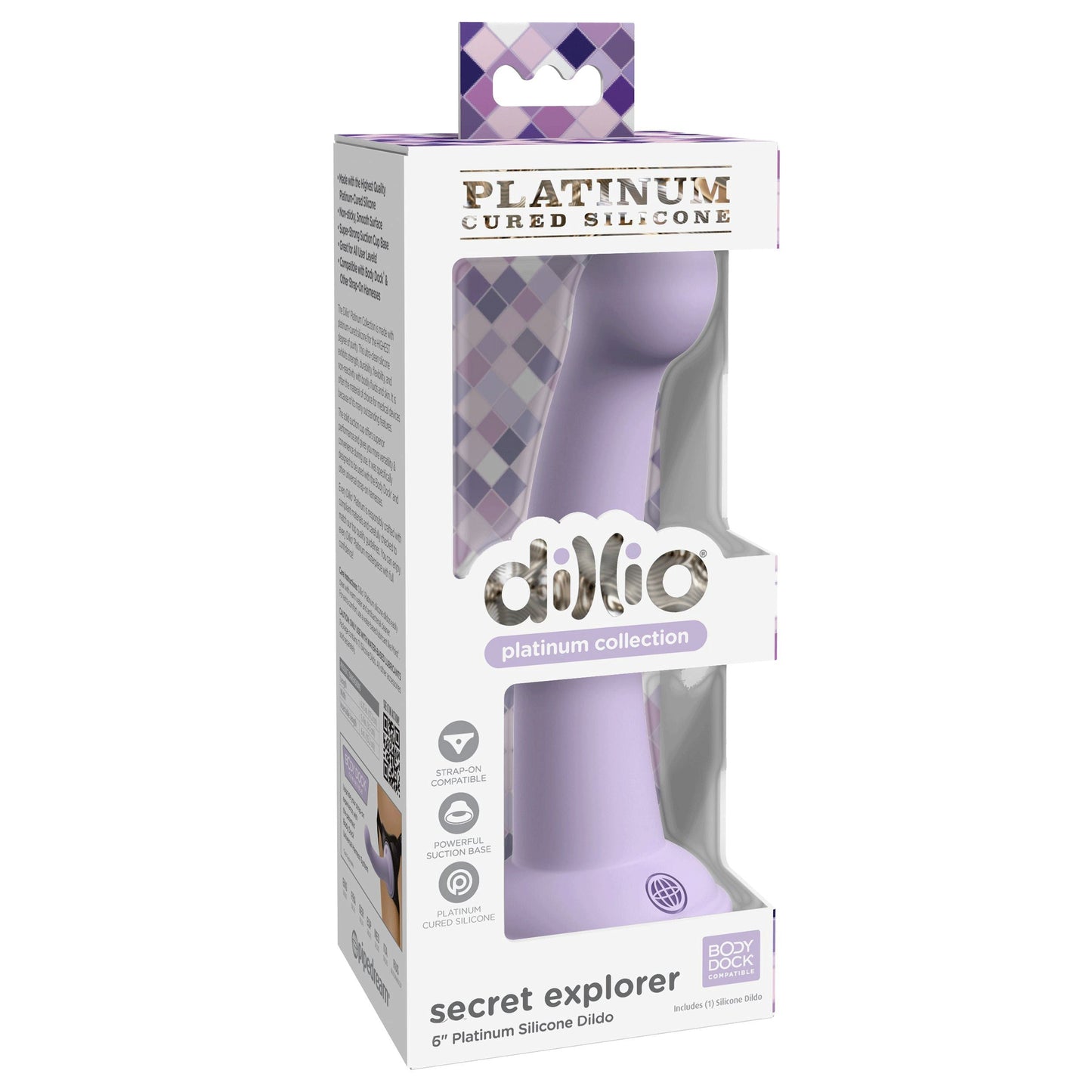 Dillio Platinum - Secret Explorer 6 Inch Dildo -  Purple