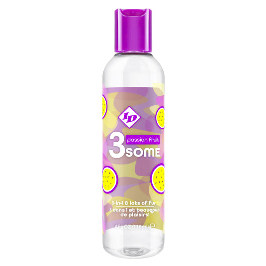 3some 3-in-1 Lubricant - Passion Fruit - 4 Fl. Oz. - Your Adult Toy Store