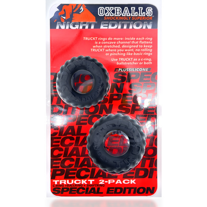 Truckt 2 Piece Cockring Set Atomic Jock - Night  Black