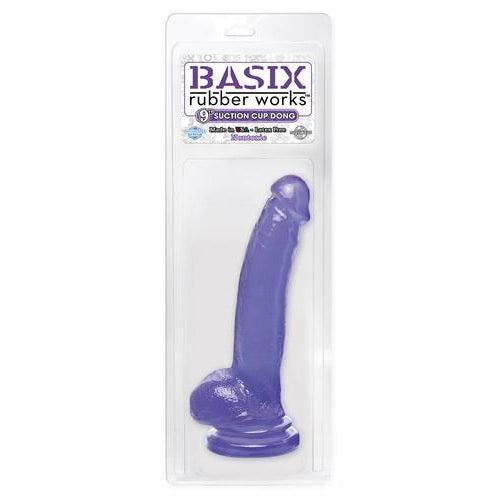 Basix Rubber Works 9 Inch Suction Cup Dong - Purple