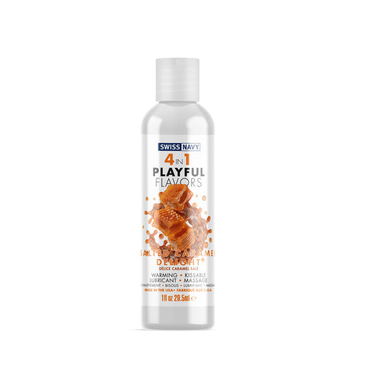 Swiss Navy 4-in-1 Playful Flavors - Salted Caramel Delight - 1 Fl. Oz.