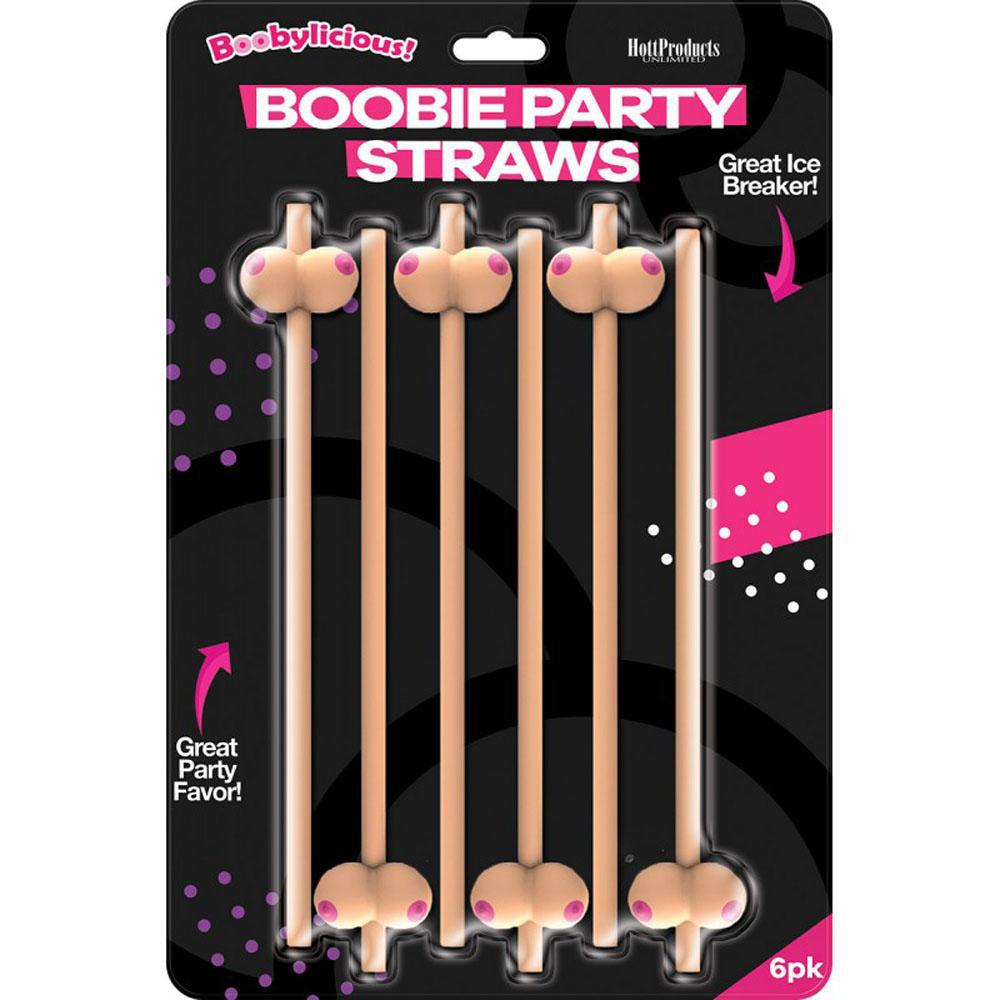 Boobie Straws 6 Pk - Flesh Color