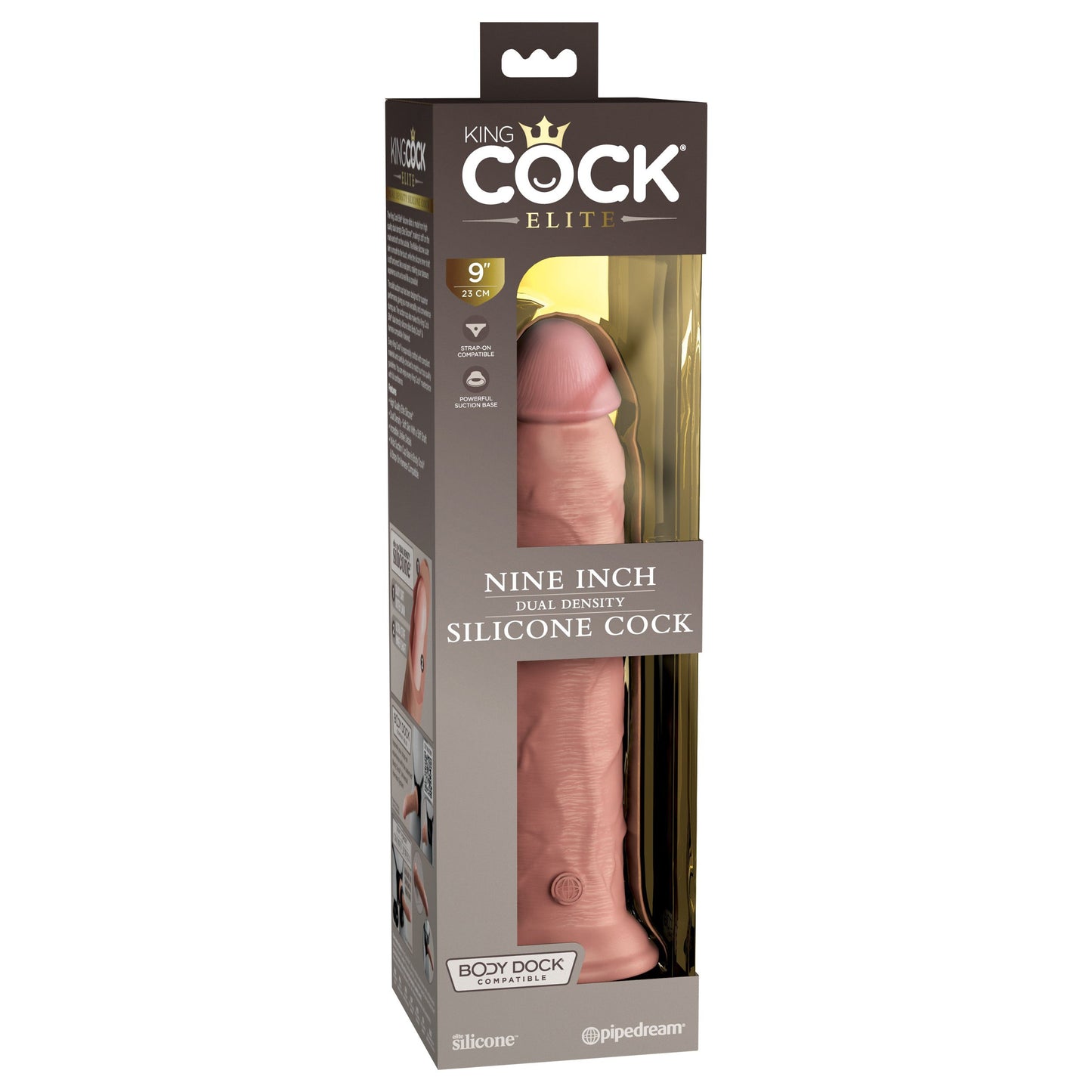 King Cock Elite 9 Inch Silicone Dual Density  Cock - Light