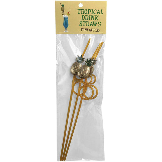 Tropical Drinking Straws - Pineapple - 3 Pack