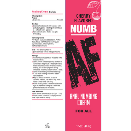 Numb Af - Anal Desensitizer Gel - Cherry -  1.5 Fl Oz