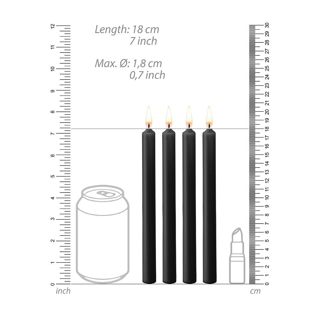 Teasing Wax Candles Large - Blk - 4-Pack