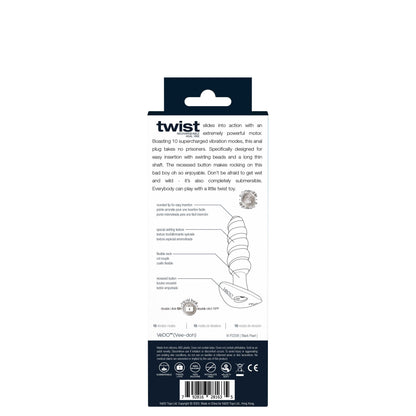 Twist Rechargeable Anal Vibe - Black Pearl