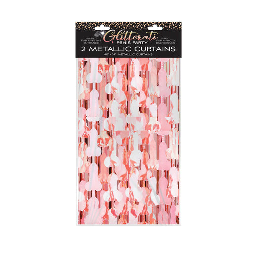 Glitterati Penis Foil Curtain - Rose Gold