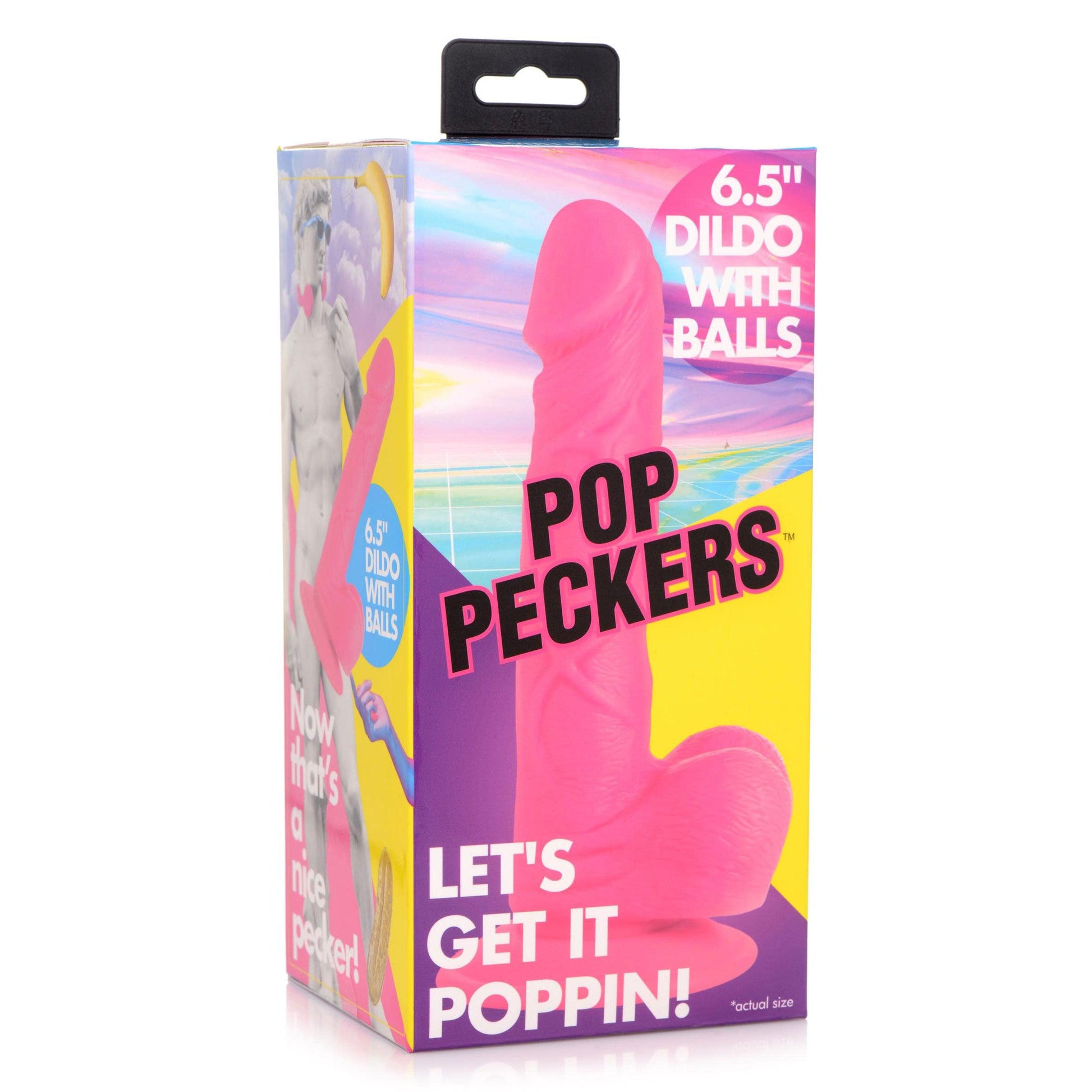 Pop Pecker 6.5 Inch Dildo With Balls - Pink