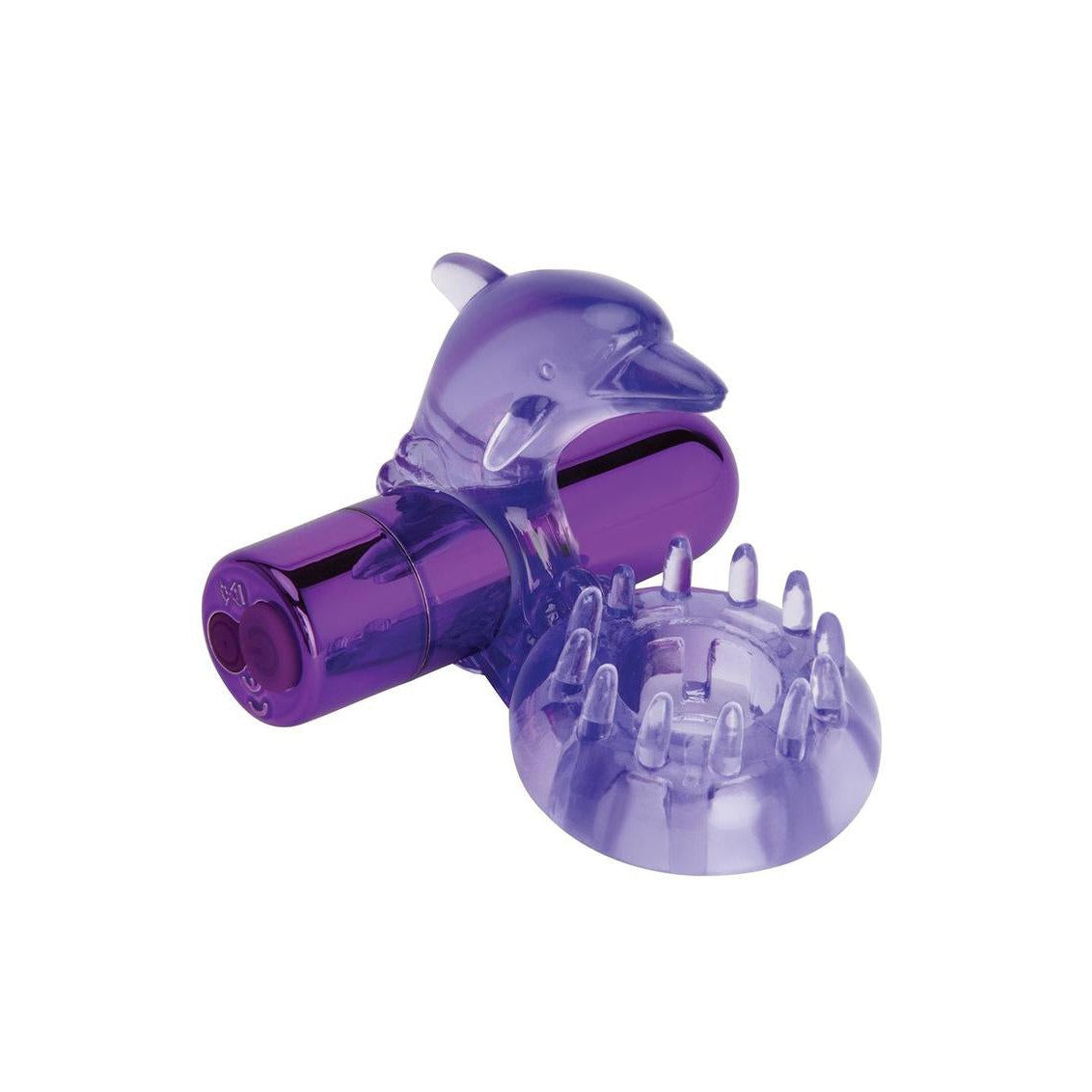 Bodywand Rechargeable Dolphin Ring With Ticklers - Purple