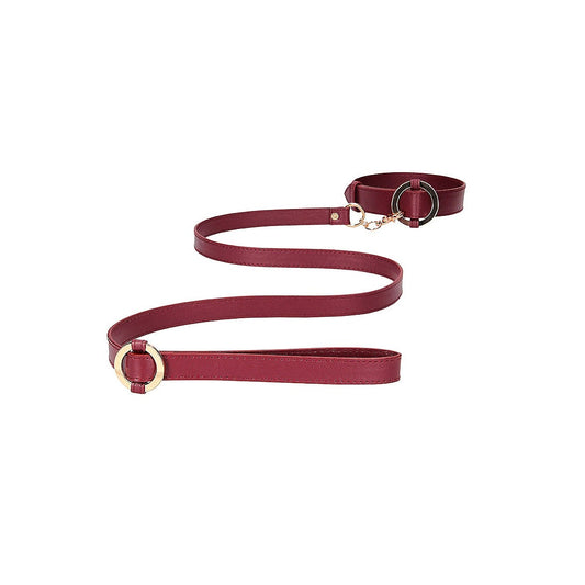 Ouch Halo - Collar With Leash - Burgundy