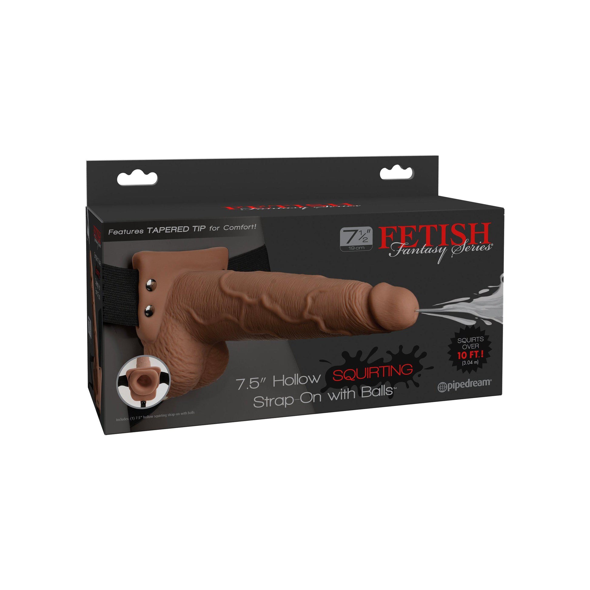Fetish Fantasy Series 7.5 Inch Hollow Squirting Strap-on With Balls -