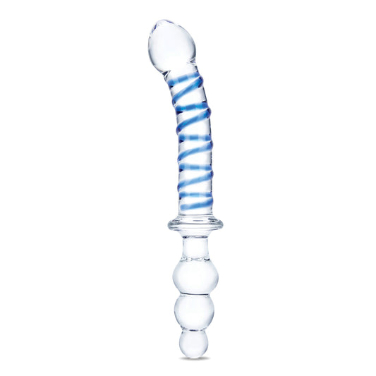 10 Inch Twister Dual-Ended Dildo - Clear/blue
