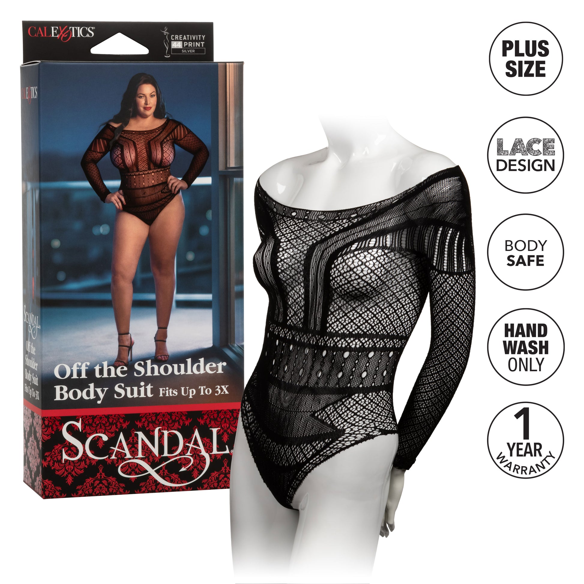 Scandal Plus Size Off the Shoulder Body Suit - Plus Size - Black