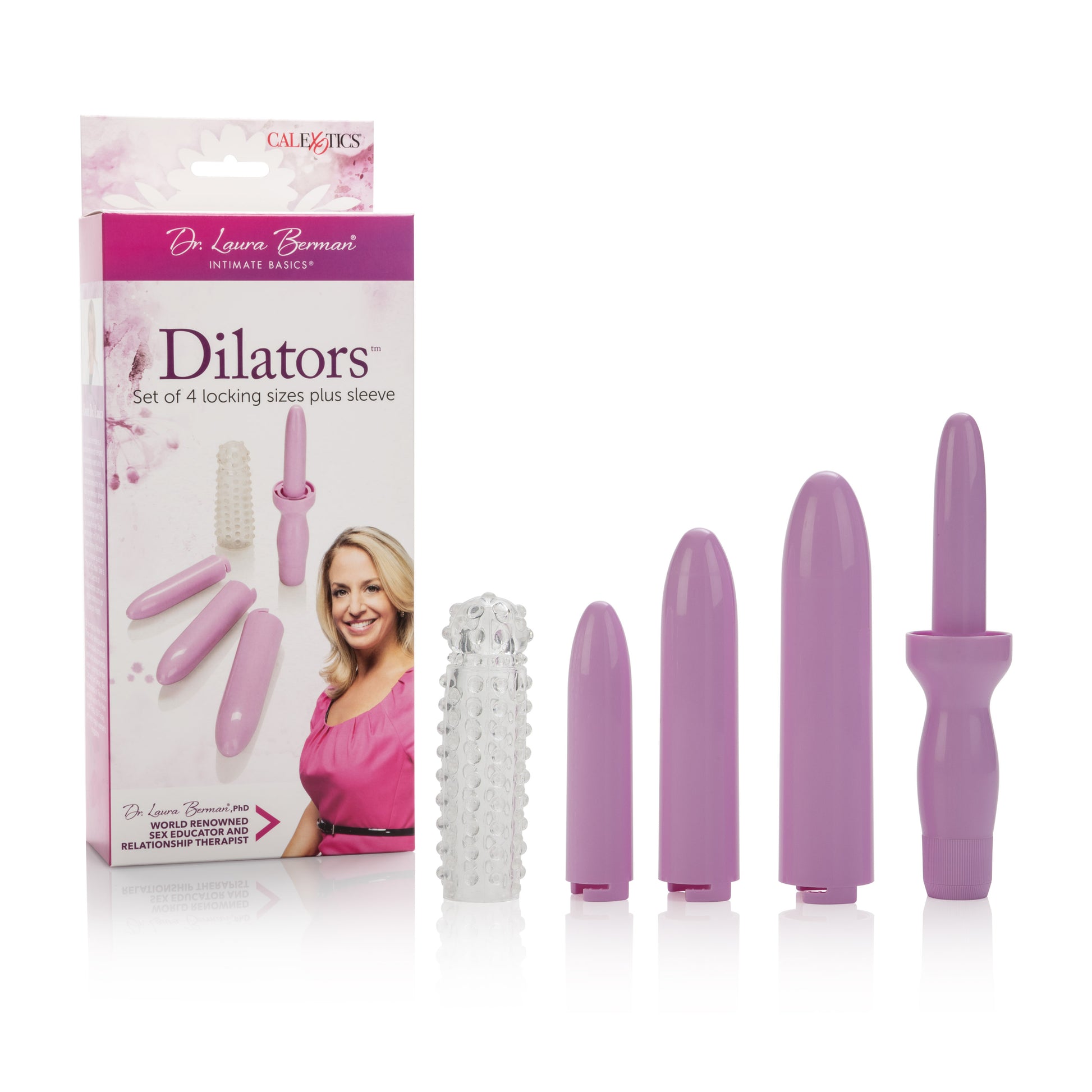Dr. Laura Bernam Dilators - Set of 4 Locking Sizes Plus Sleeve - Purple