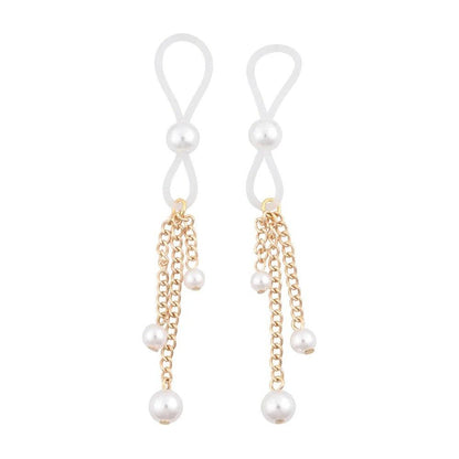 Pearl Nipple Ties - Gold/white